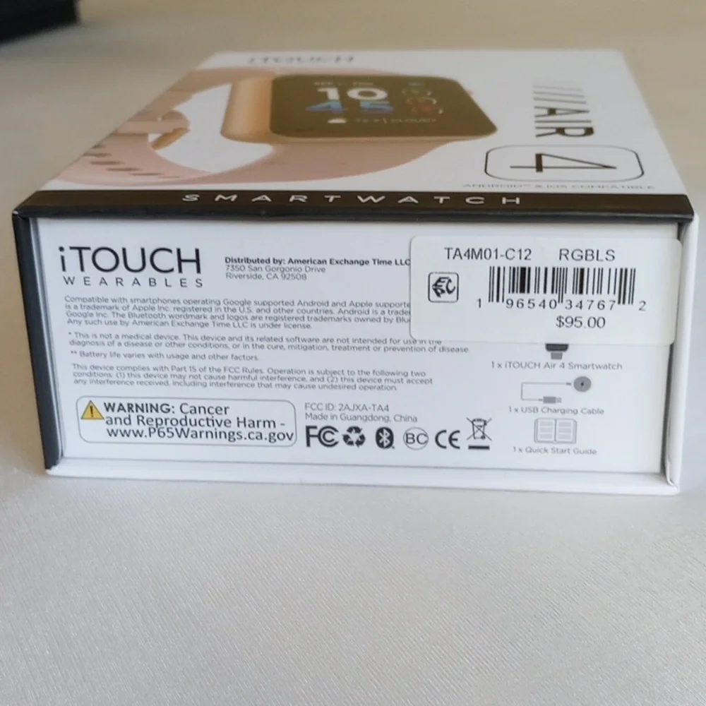 NWT iTouch Wearables Air 4 Smartwatch Blush